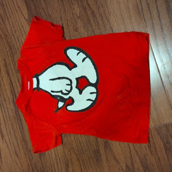 Trumpette Red Snoopy Cartoon Graphic Kids T-Shirt - Picture 1 of 3